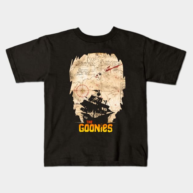 The Goonies - Pirate Ship Kids T-Shirt by Buff Geeks Art